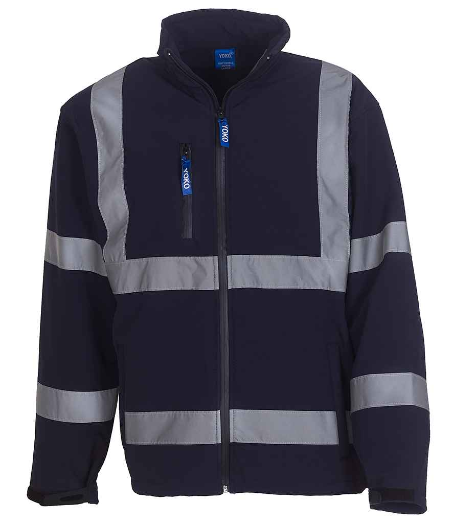 Yoko Hi-Vis Soft Shell Jacket | Navy - Lancashire Teamwear