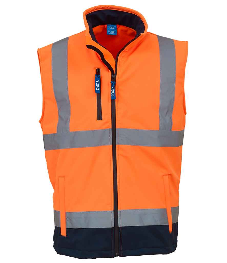 Yoko Hi-Vis Soft Shell Gilet Orange/Navy