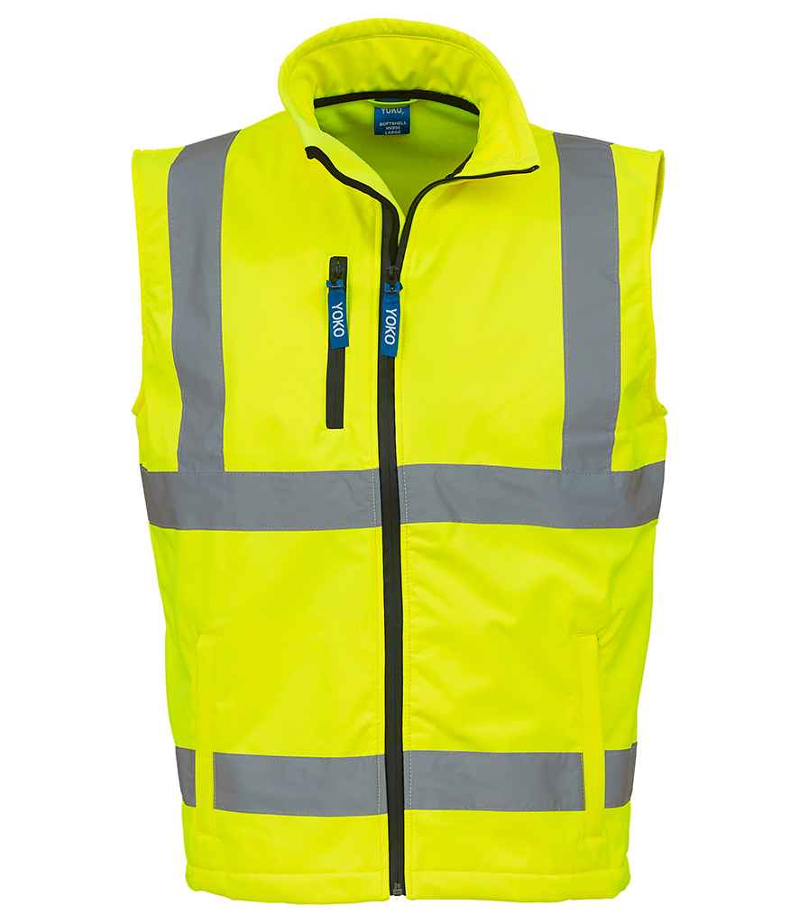 Yoko Hi-Vis Soft Shell Gilet | Yellow - Lancashire Teamwear