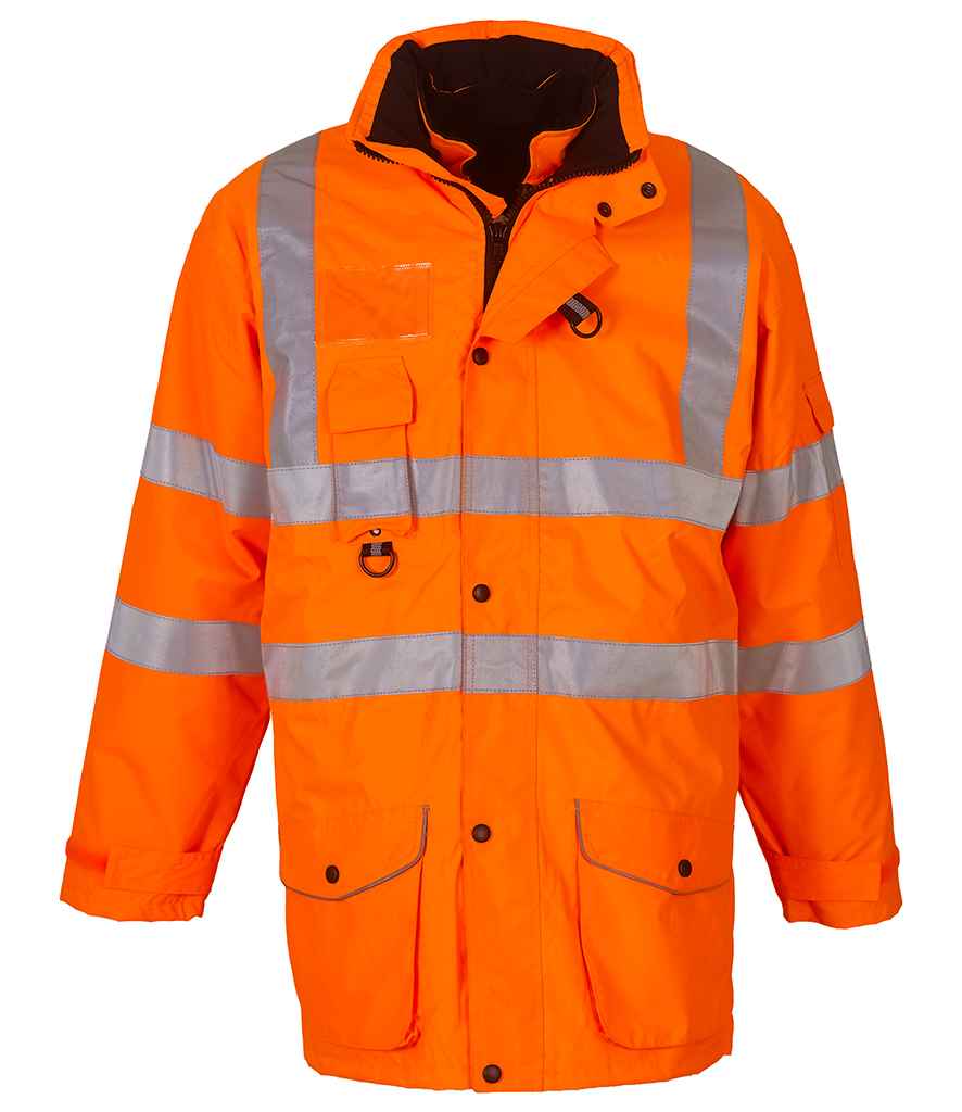 Yoko Hi-Vis Multi-Function 7-in-1 Jacket | Orange - Lancashire Teamwear