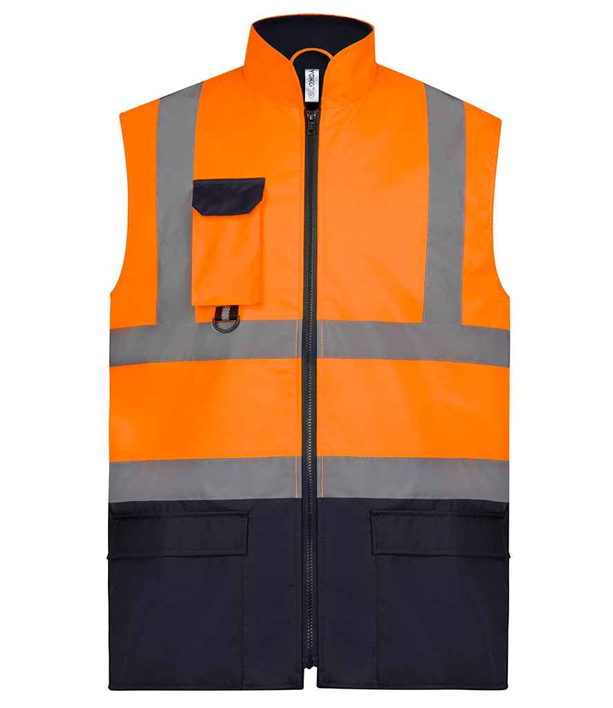Yoko Two Tone Bodywarmer | Orange/Navy Gilet - Lancashire Teamwear