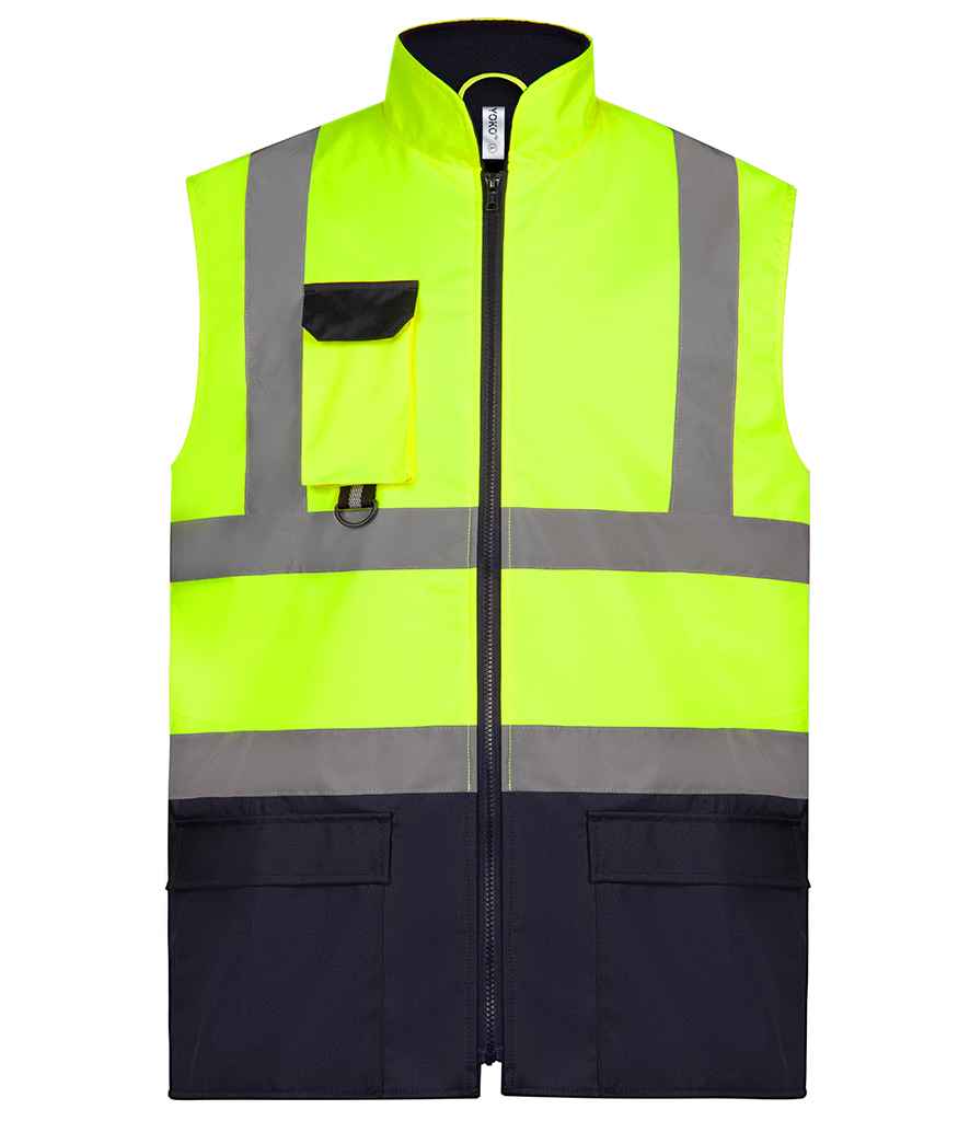 Yoko Two Tone Bodywarmer | Yellow/Navy Gilet - Lancashire Teamwear