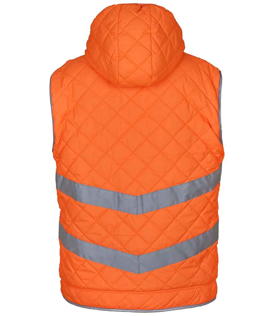 Yoko Hi-Vis Kensington Hooded Gilet | Orange - Lancashire Teamwear