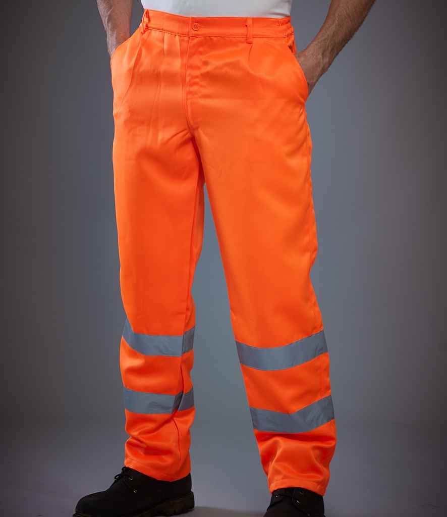 Yoko Hi-Vis Poly/Cotton Work Trousers Orange