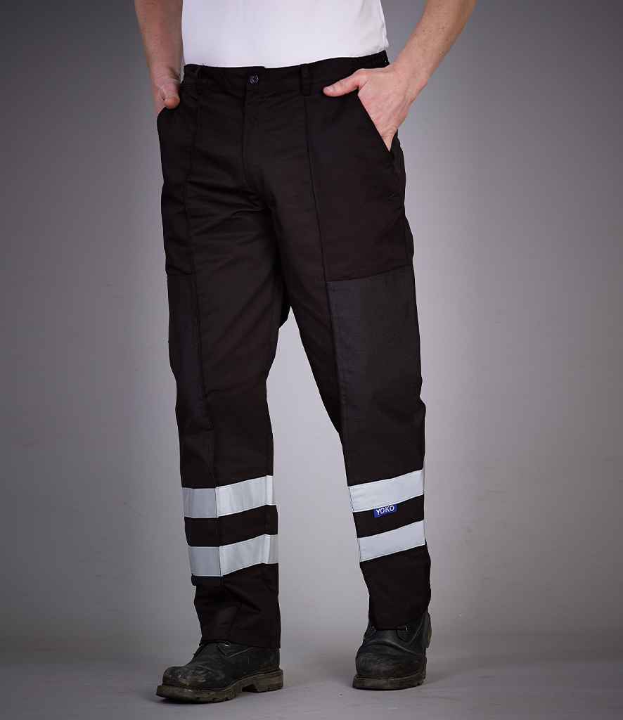 Yoko Reflective Poly/Cotton Ballistic Trousers | Black - Lancashire Teamwear