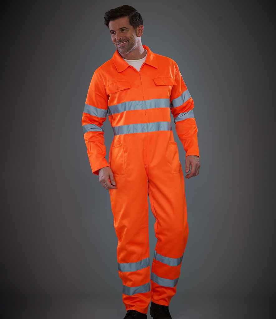Yoko Hi-Vis Poly/Cotton Coverall | Orange - Lancashire Teamwear