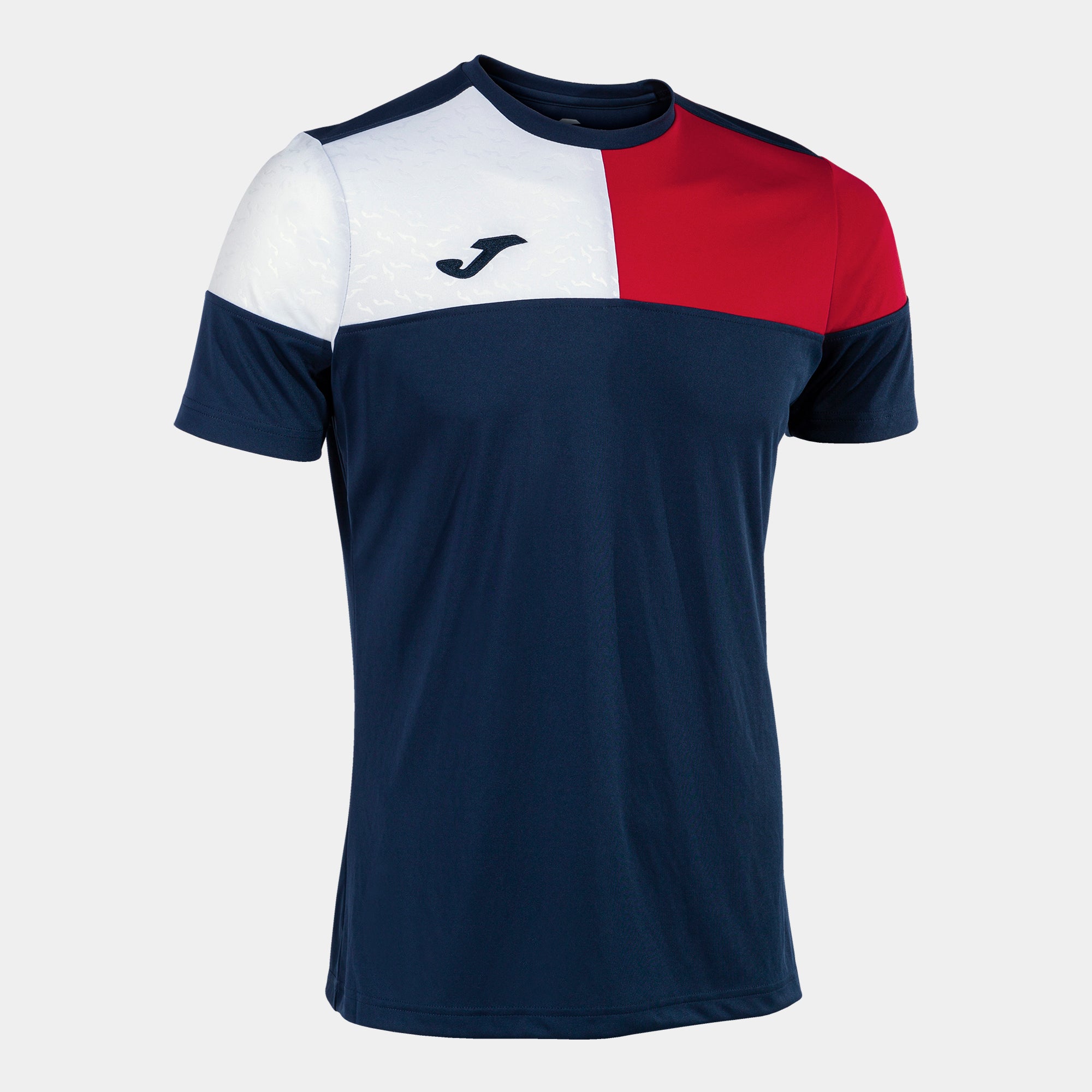 Joma Crew V Short Sleeve T-Shirt Navy Red White