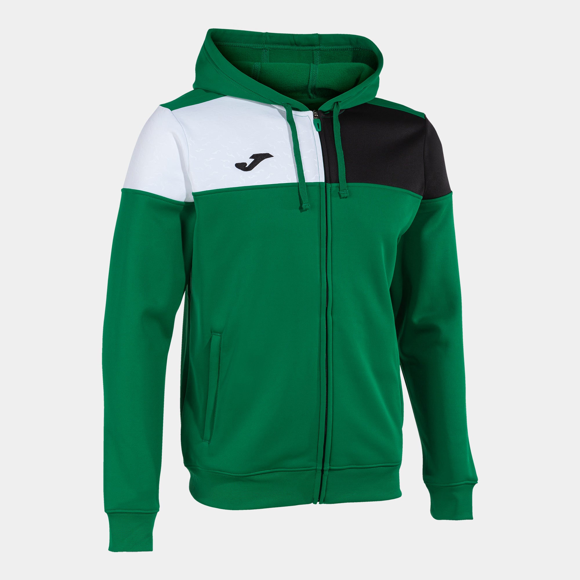 Joma Crew V Zip-Up Hoodie Green Black White