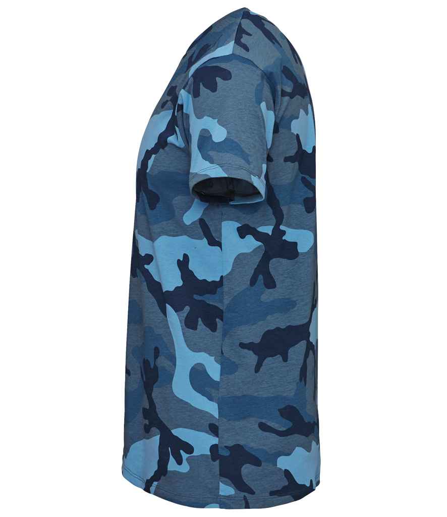 SOL'S Camo T-Shirt | Blue Camo - Lancashire Teamwear
