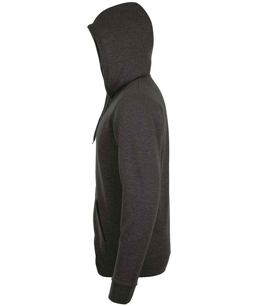 SOL'S Stone Zip Hooded Sweatshirt | Charcoal Marl - Lancashire Teamwear