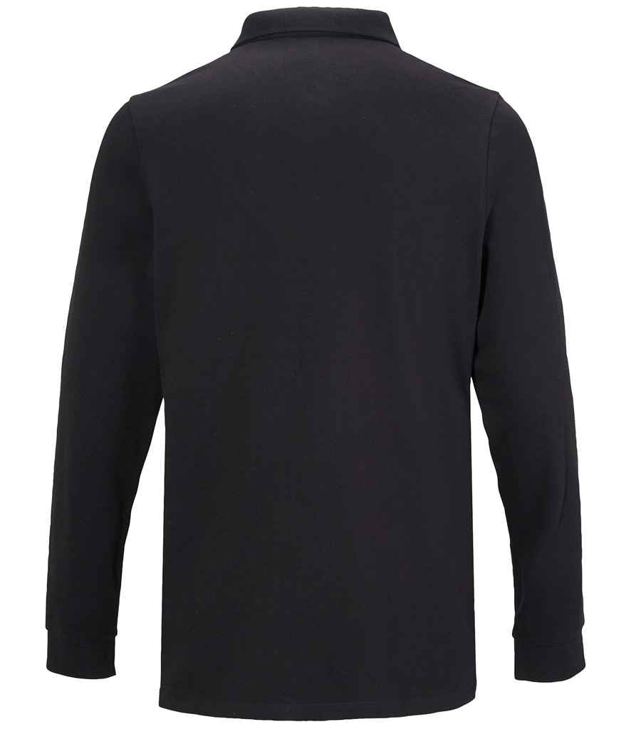 NEOBLU Owen Long Sleeve Piqué Polo Shirt | Deep Black - Lancashire Teamwear