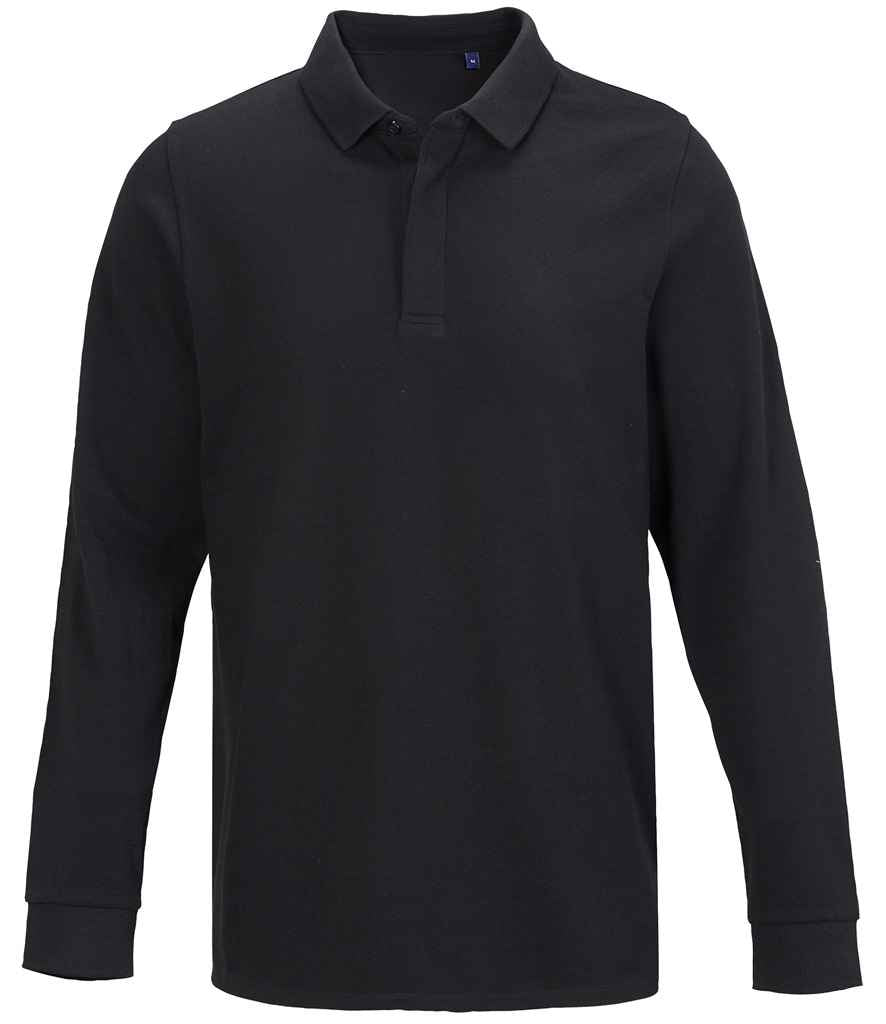 NEOBLU Owen Long Sleeve Piqué Polo Shirt | Deep Black - Lancashire Teamwear