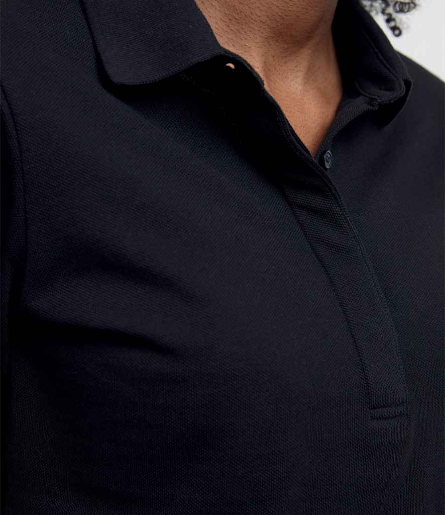 NEOBLU Ladies Owen Long Sleeve Piqué Polo Shirt | Deep Black - Lancashire Teamwear