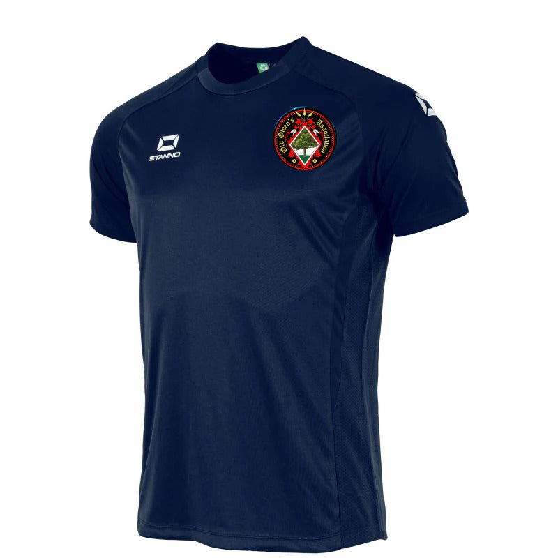 Old Owens Reserves Coaches Stanno Stadio T-Shirt in Navy with club badge