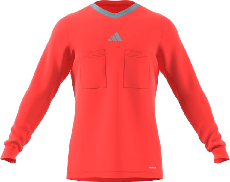 adidas 3 Stripe Referee 22 LS Shirt - App Solar Red