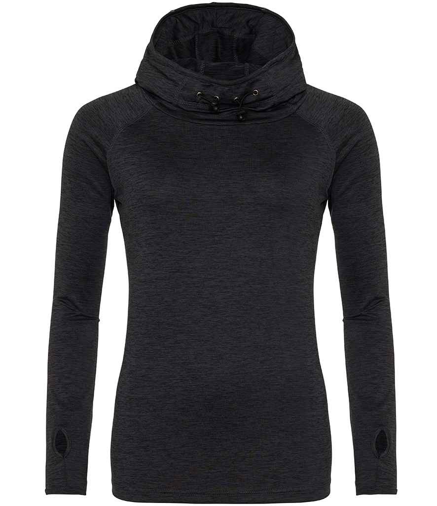 AWDis Ladies Cool Cowl Neck Top Black Slate Melange