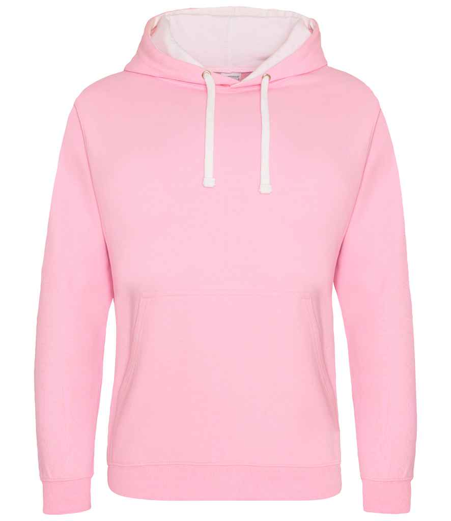 AWDis Varsity Hoodie | Baby Pink/Arctic White Baby Pink/Arctic White