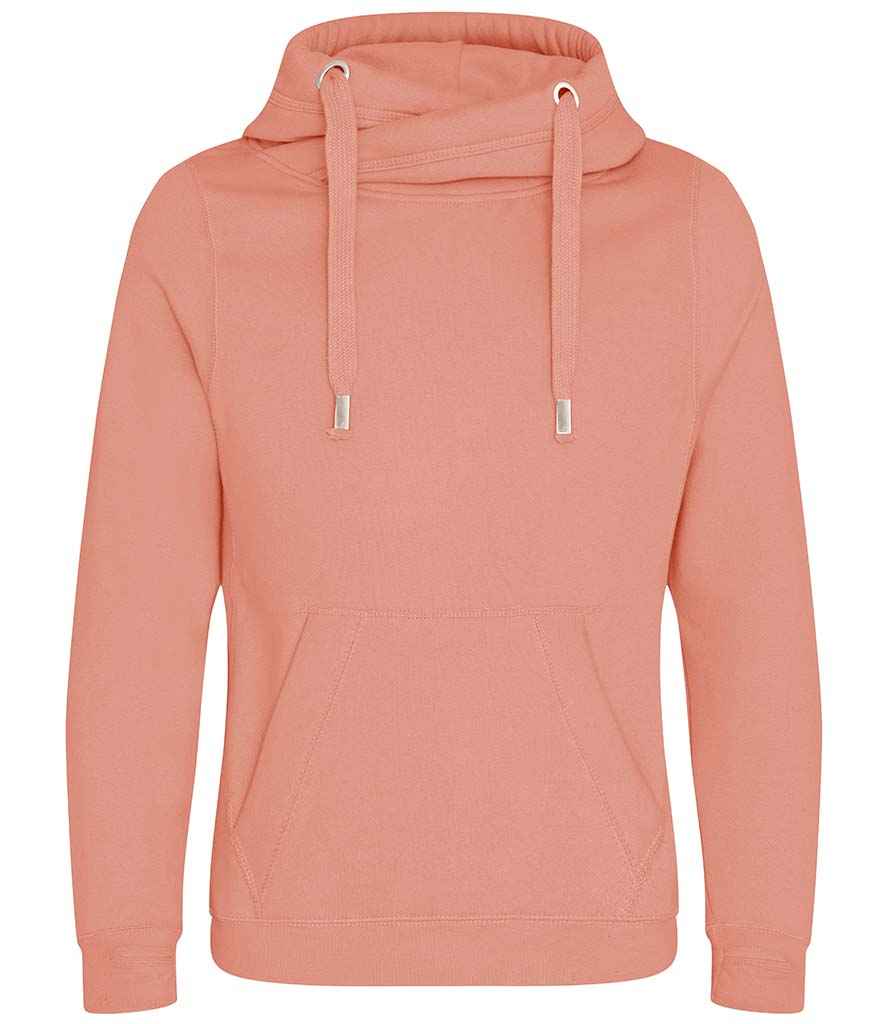 AWDis Cross Neck Hoodie Dusty Pink