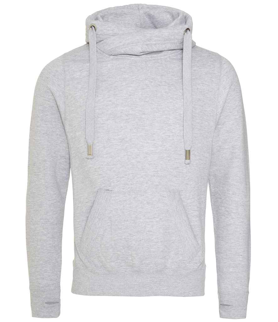 AWDis Cross Neck Hoodie Heather Grey