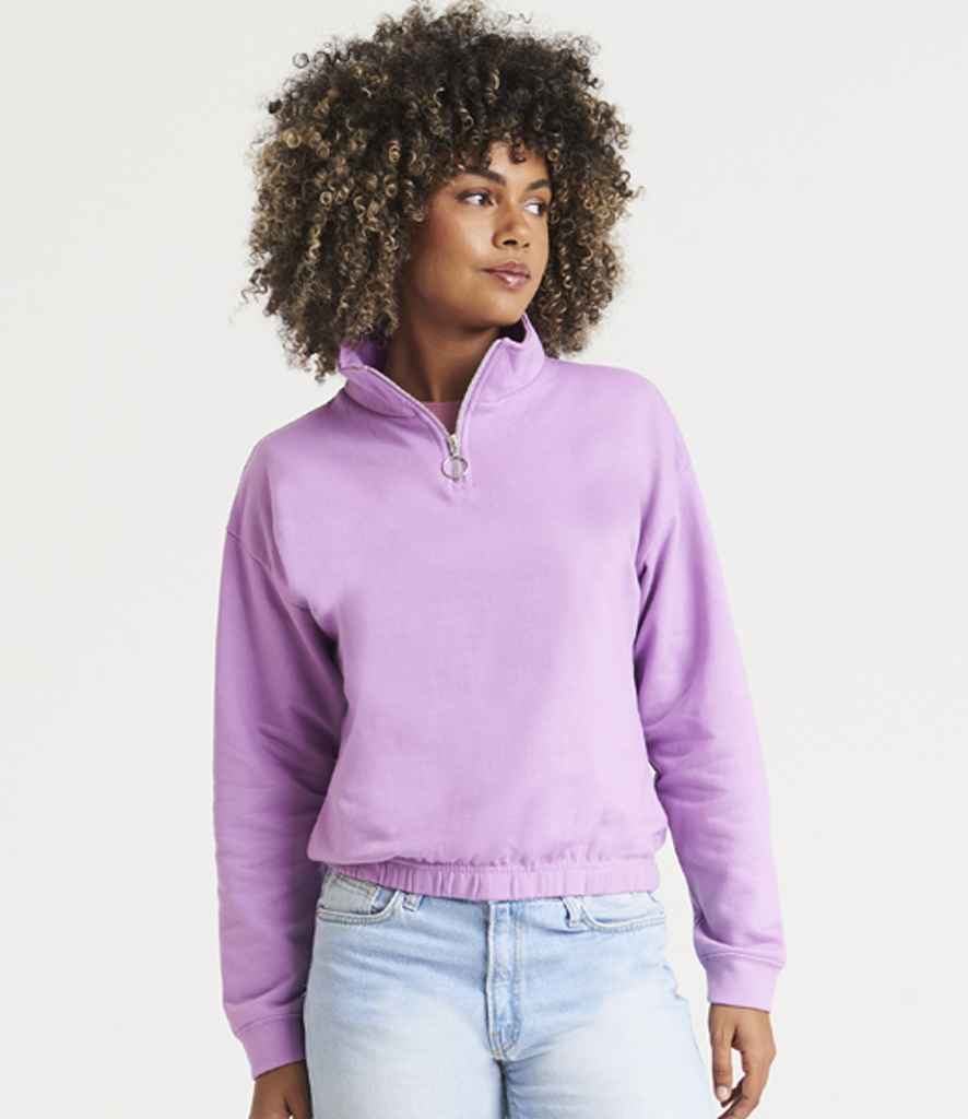 AWDis Ladies Cropped 1/4 Zip Sweatshirt | Lavender - Just Hoods - Lancashire Teamwear