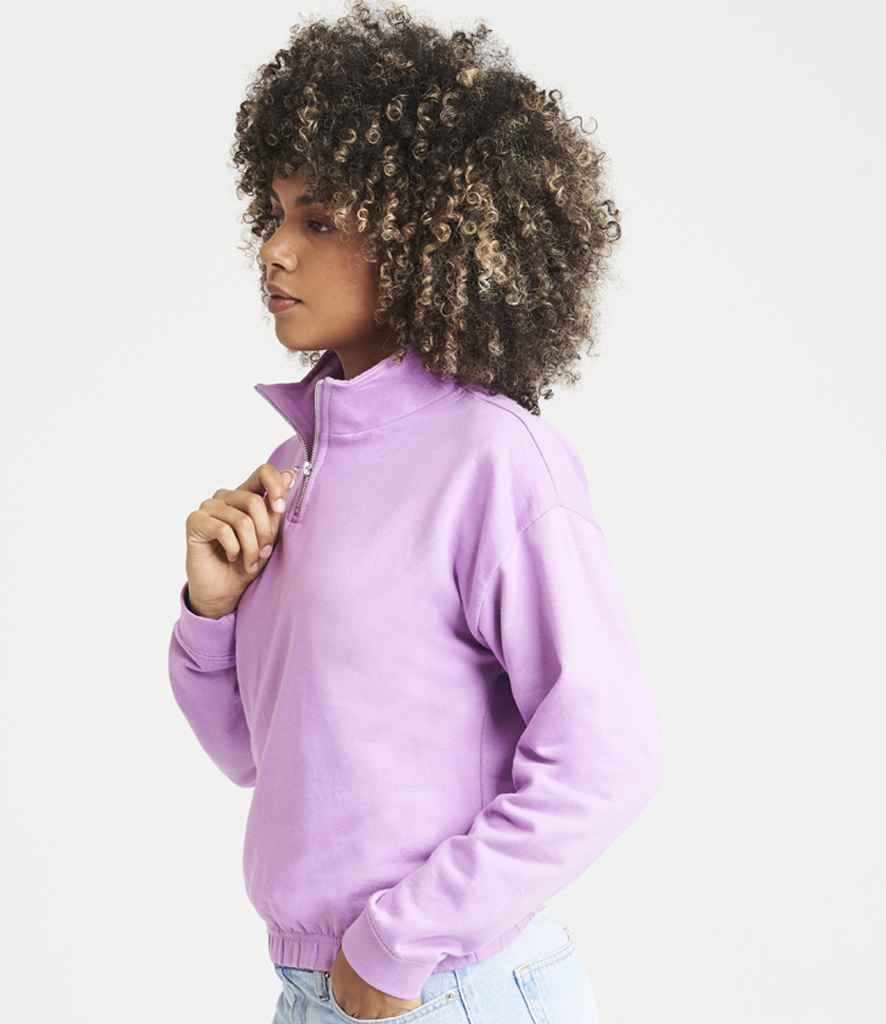 AWDis Ladies Cropped 1/4 Zip Sweatshirt | Lavender - Just Hoods - Lancashire Teamwear