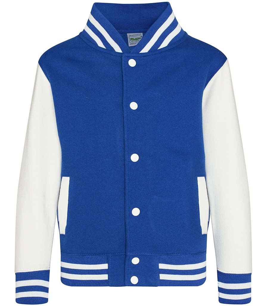 AWDis Kids Varsity Jacket Royal Blue/White