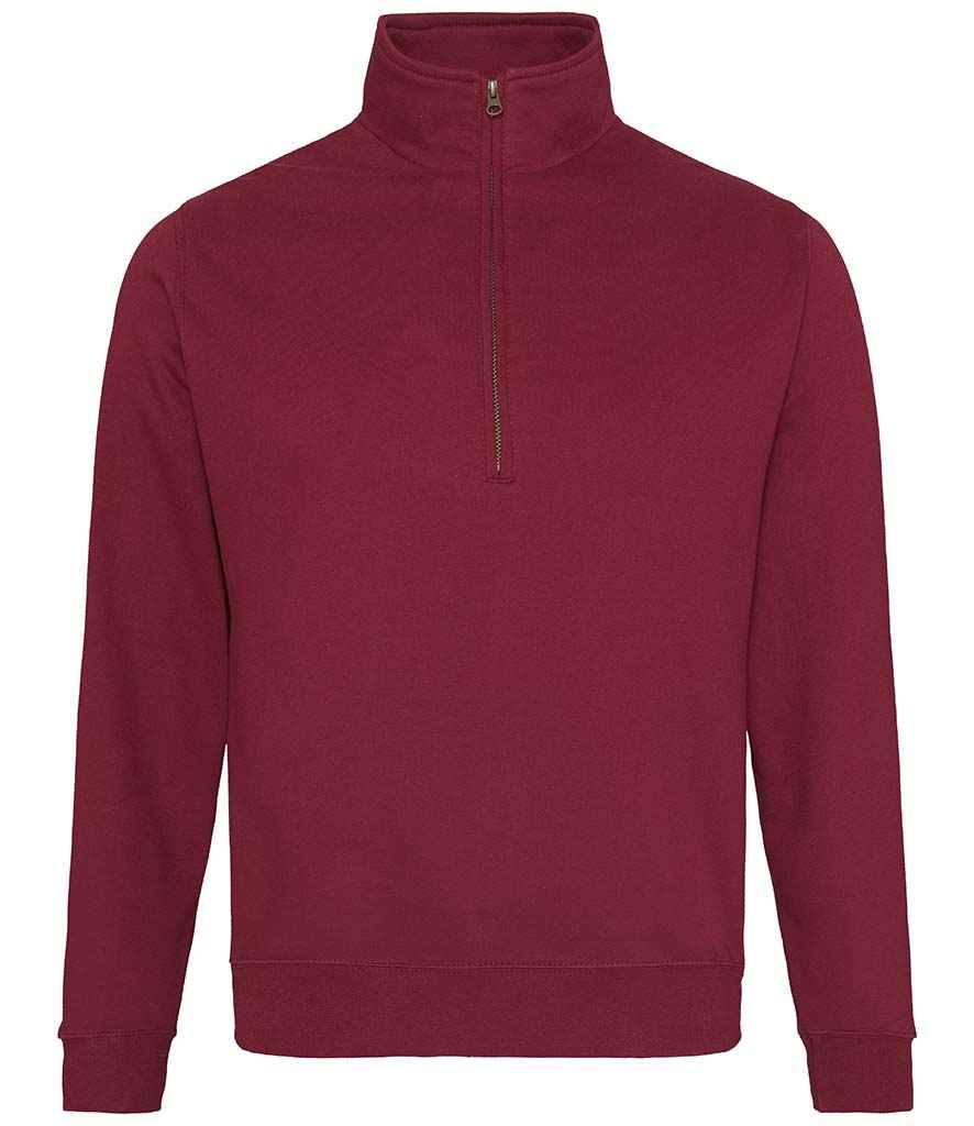 AWDis Sophomore Zip Neck Sweatshirt Burgundy