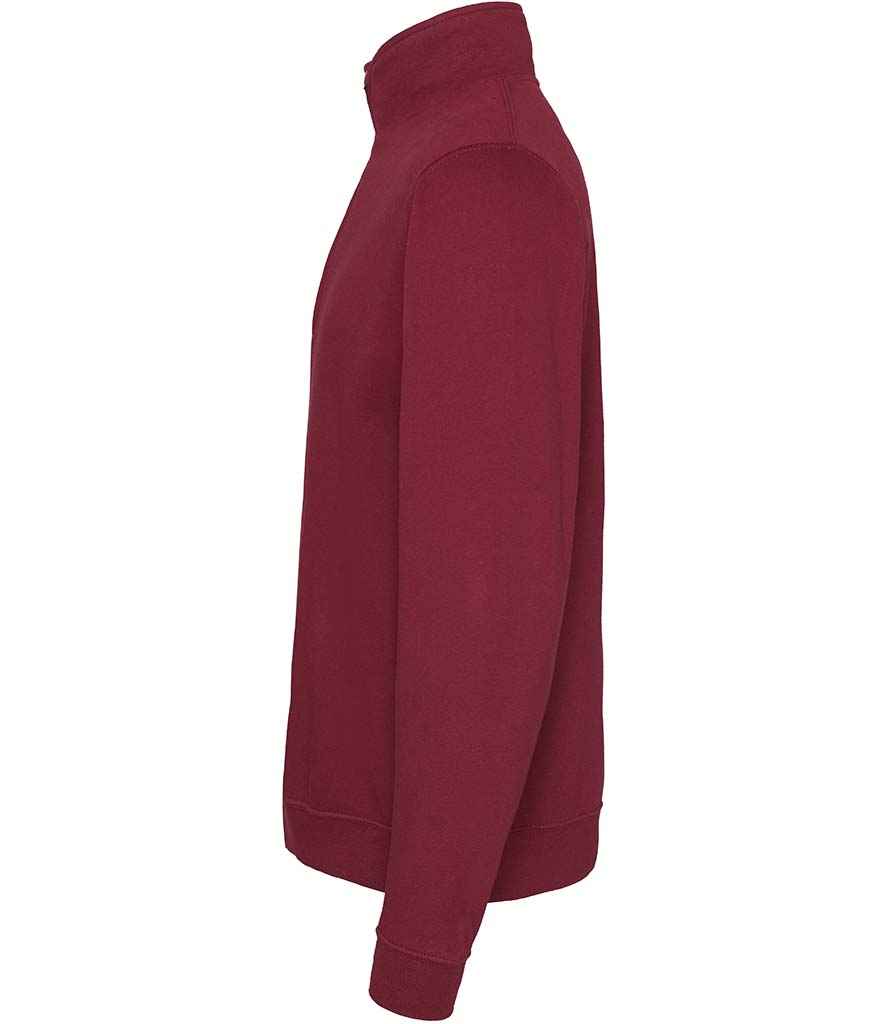 AWDis Sophomore Zip Neck Sweatshirt | Burgundy - Just Hoods - Lancashire Teamwear