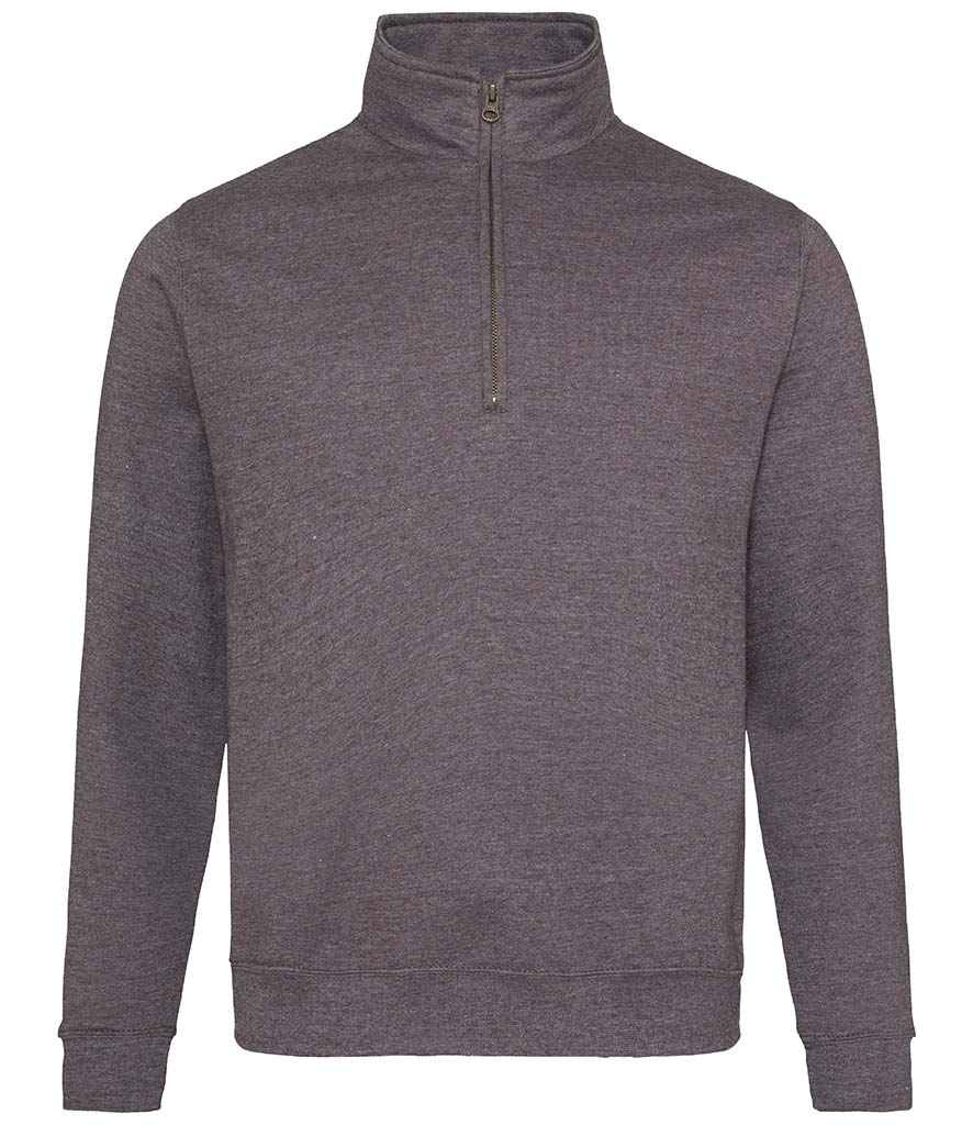 AWDis Sophomore Zip Neck Sweatshirt | Charcoal - Just Hoods - Lancashire Teamwear