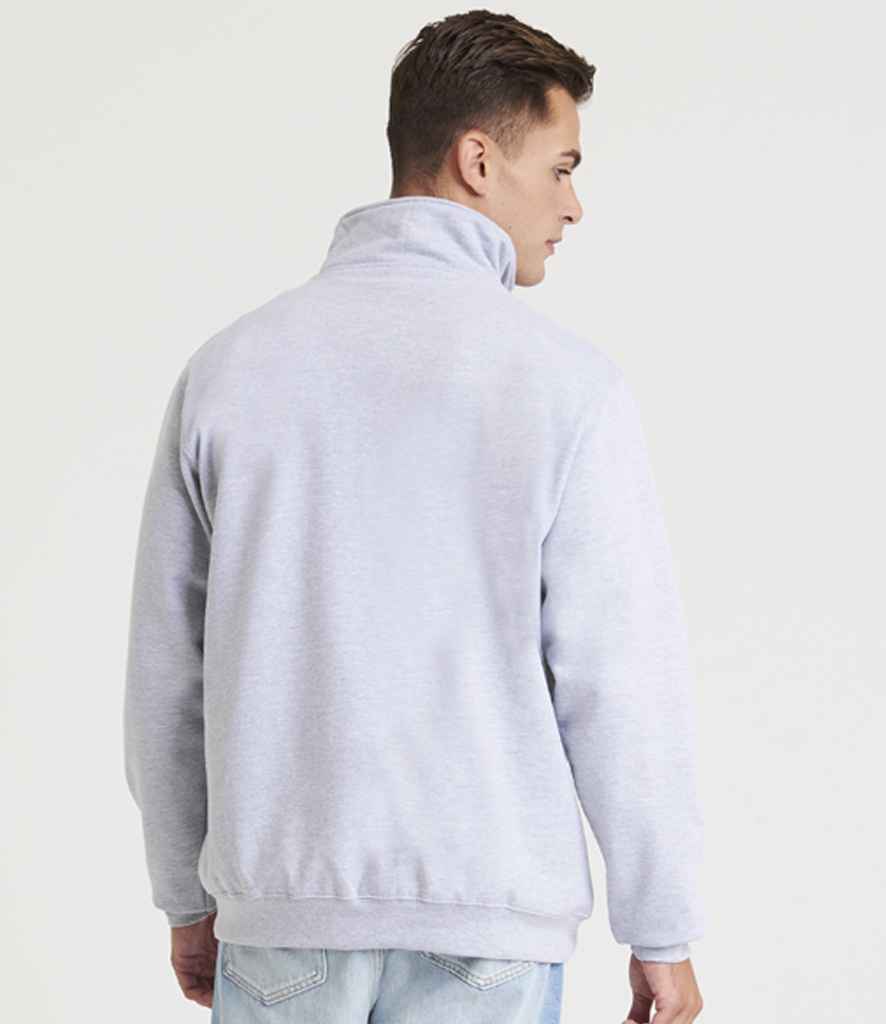 AWDis Sophomore Zip Neck Sweatshirt | Heather Grey - Just Hoods - Lancashire Teamwear