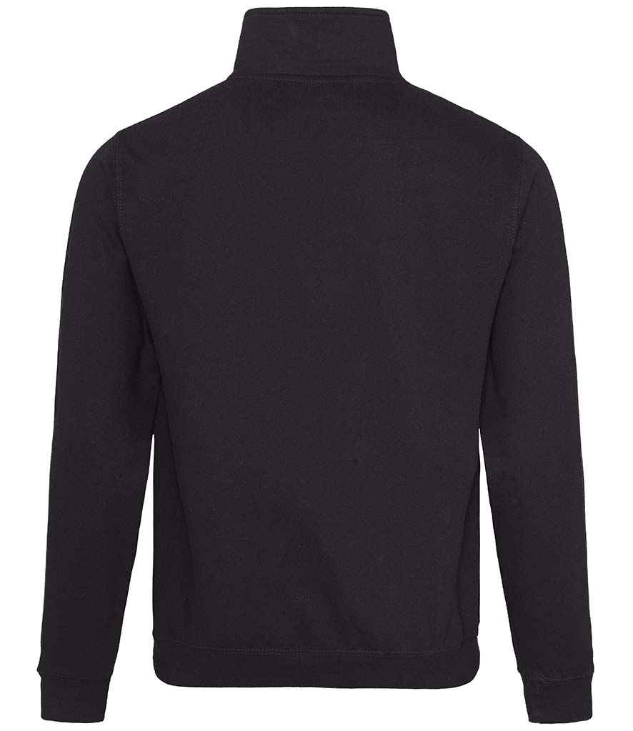 AWDis Sophomore Zip Neck Sweatshirt | Jet Black - Just Hoods - Lancashire Teamwear