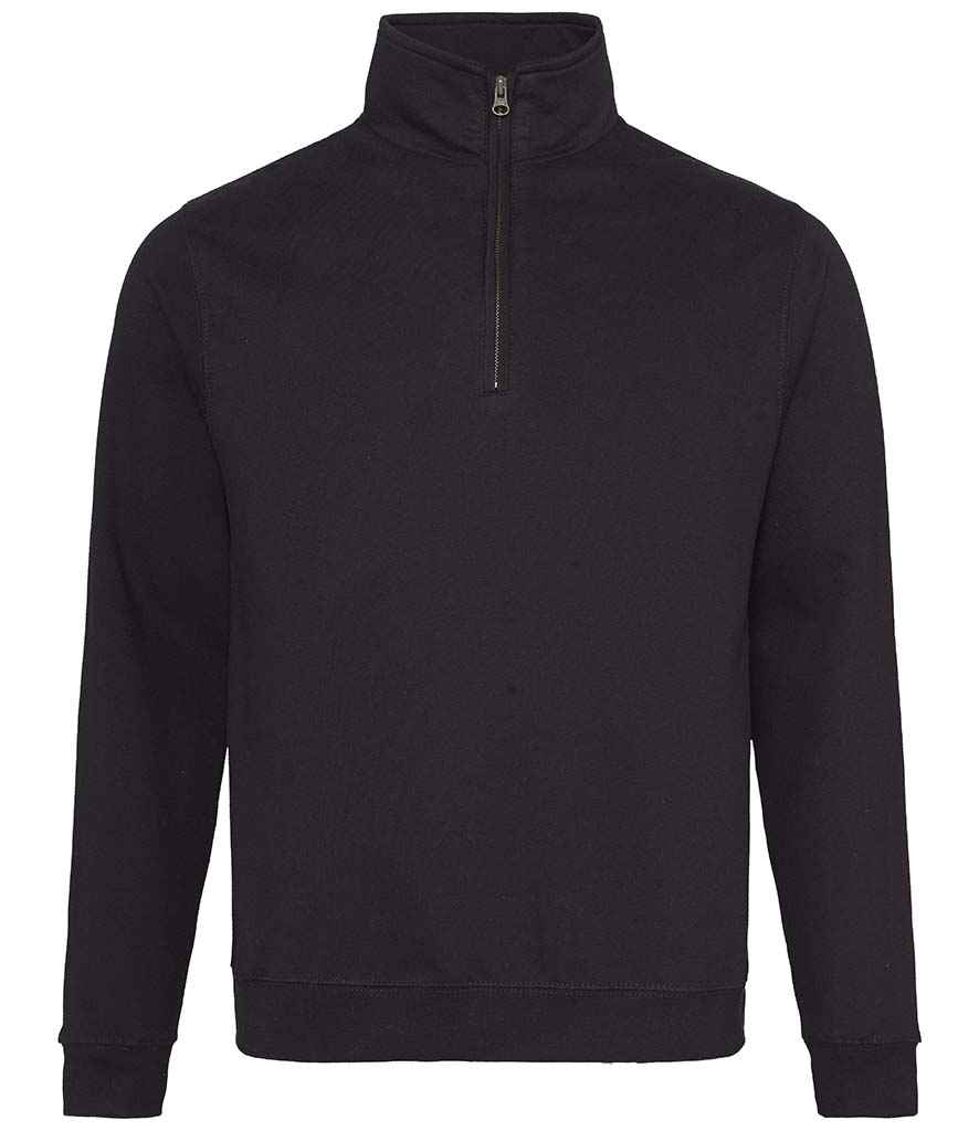AWDis Sophomore Zip Neck Sweatshirt Jet Black
