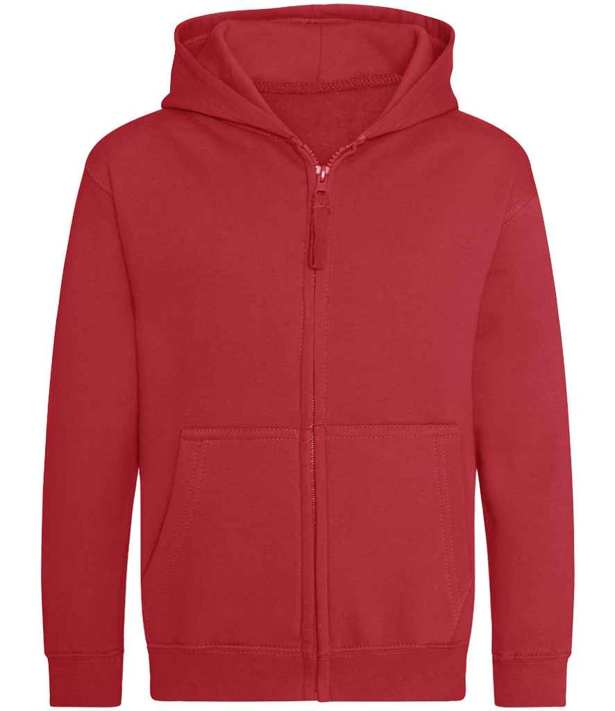 AWDis Kids Zoodie | Fire Red - Just Hoods Hood - Lancashire Teamwear