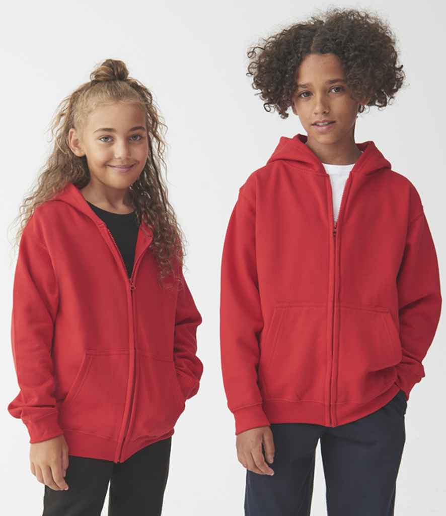 AWDis Kids Zoodie | Fire Red - Just Hoods Hood - Lancashire Teamwear