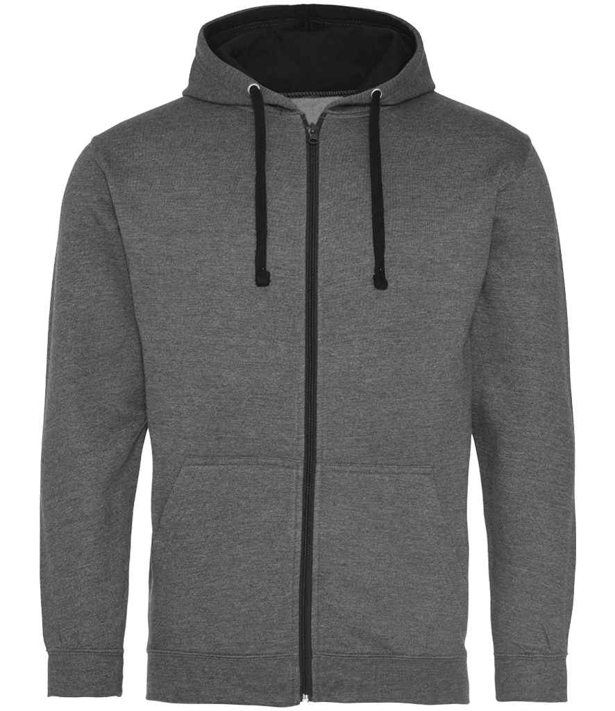 AWDis Varsity Zoodie | Charcoal/Jet Black - Just Hoods Hood - Lancashire Teamwear