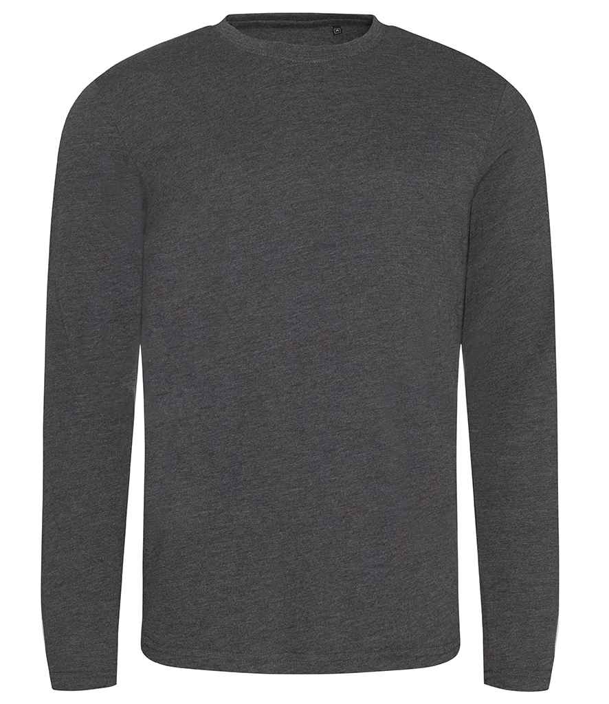AWDis Long Sleeve Tri-Blend T-Shirt Heather Charcoal