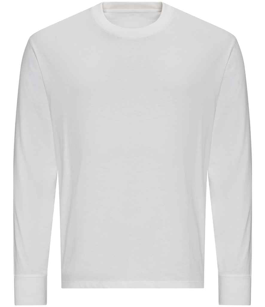AWDis Unisex Oversize 100 Long Sleeve T-Shirt White