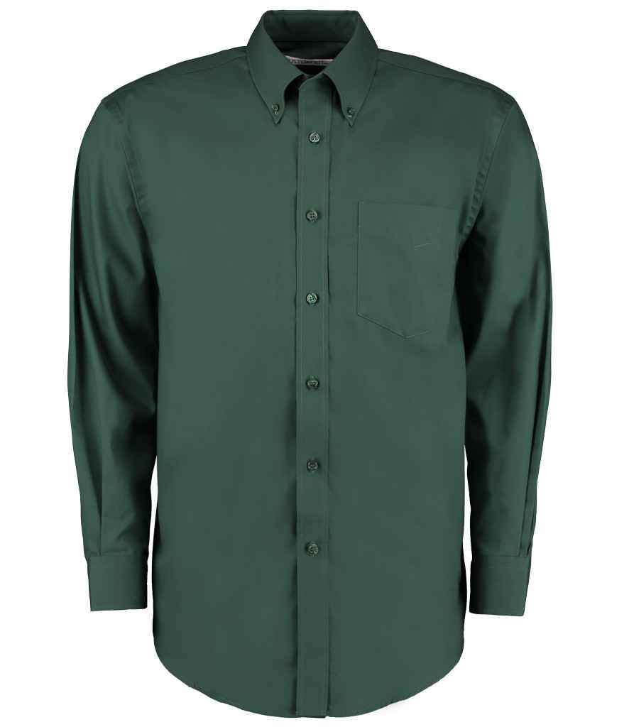 Kustom Kit Premium Long Sleeve Classic Fit Oxford Shirt | Bottle Green Bottle Green