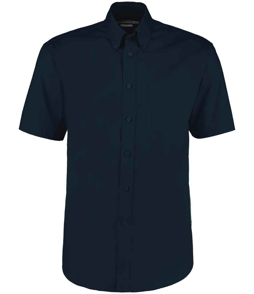 Kustom Kit Premium Short Sleeve Classic Fit Oxford Shirt | Dark Navy Dark Navy