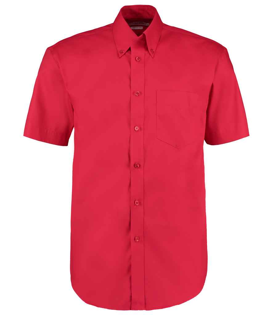 Kustom Kit Premium Short Sleeve Classic Fit Oxford Shirt | Red Red