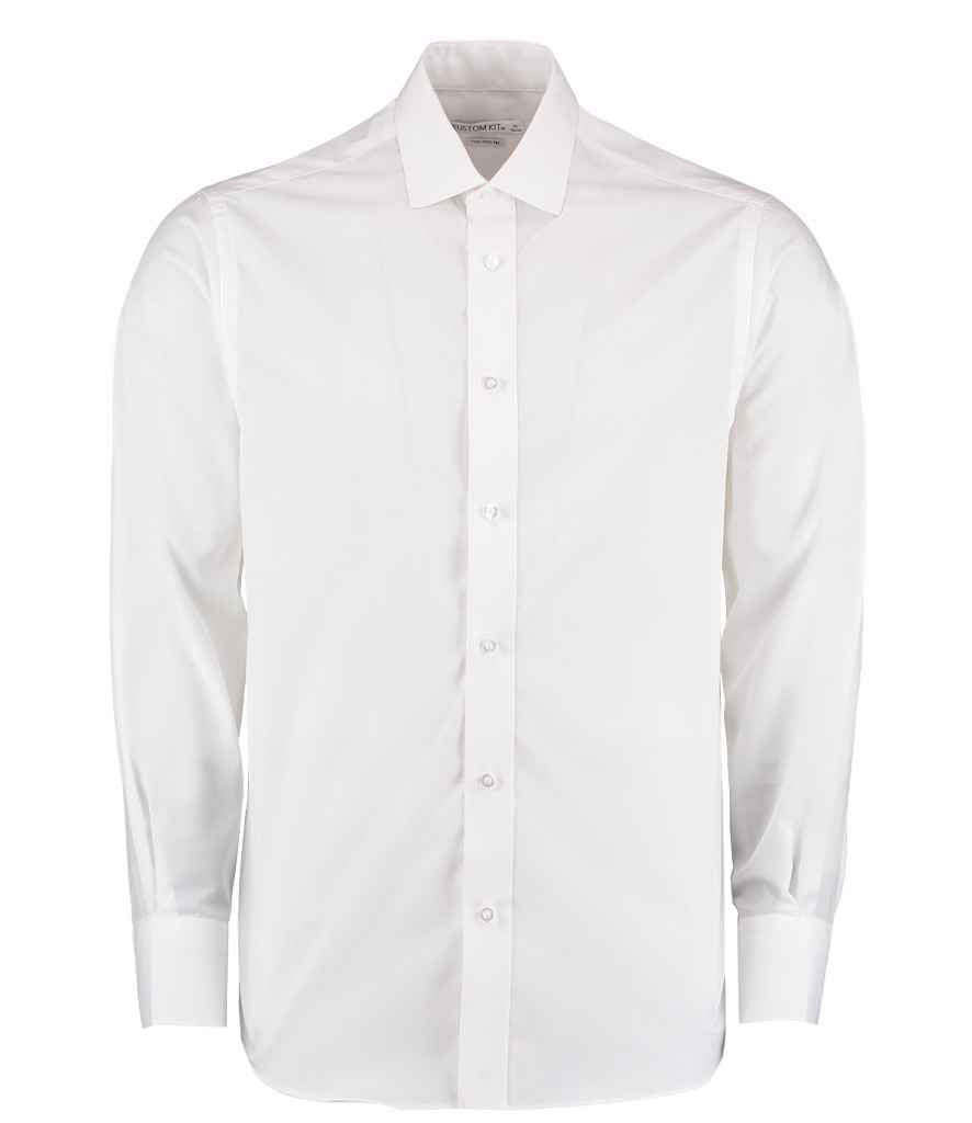 Kustom Kit Long Sleeve Tailored Business Shirt White