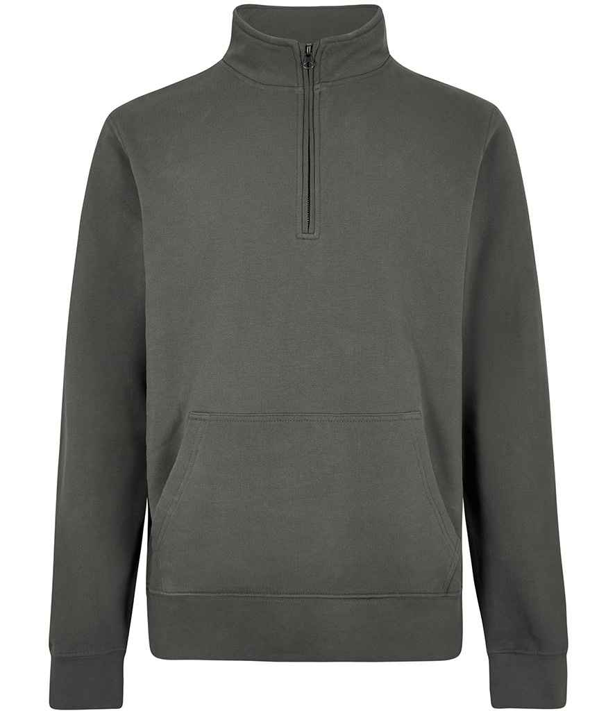 Kustom Kit Regular Fit 1/4 Zip Piqué Sweatshirt Dark Grey
