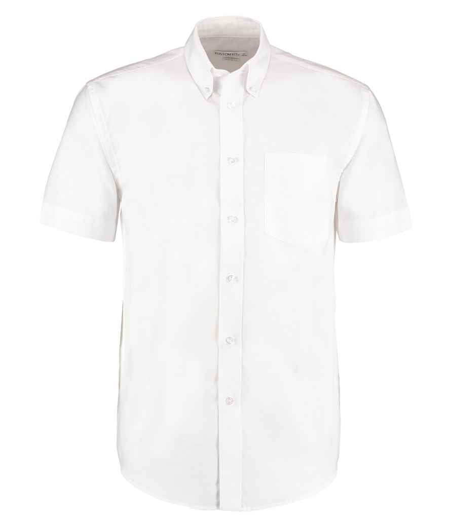 Kustom Kit Short Sleeve Classic Fit Workwear Oxford Shirt White