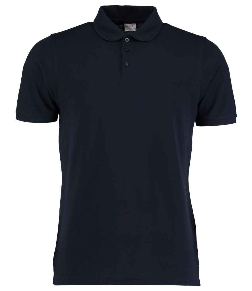 Kustom Kit Klassic Heavy Slim Fit Piqué Polo Shirt Navy