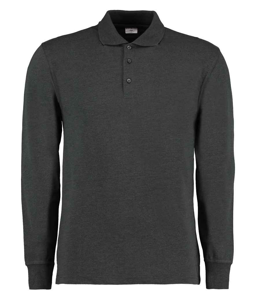 Kustom Kit Long Sleeve Poly/Cotton Piqué Polo Shirt Graphite Grey