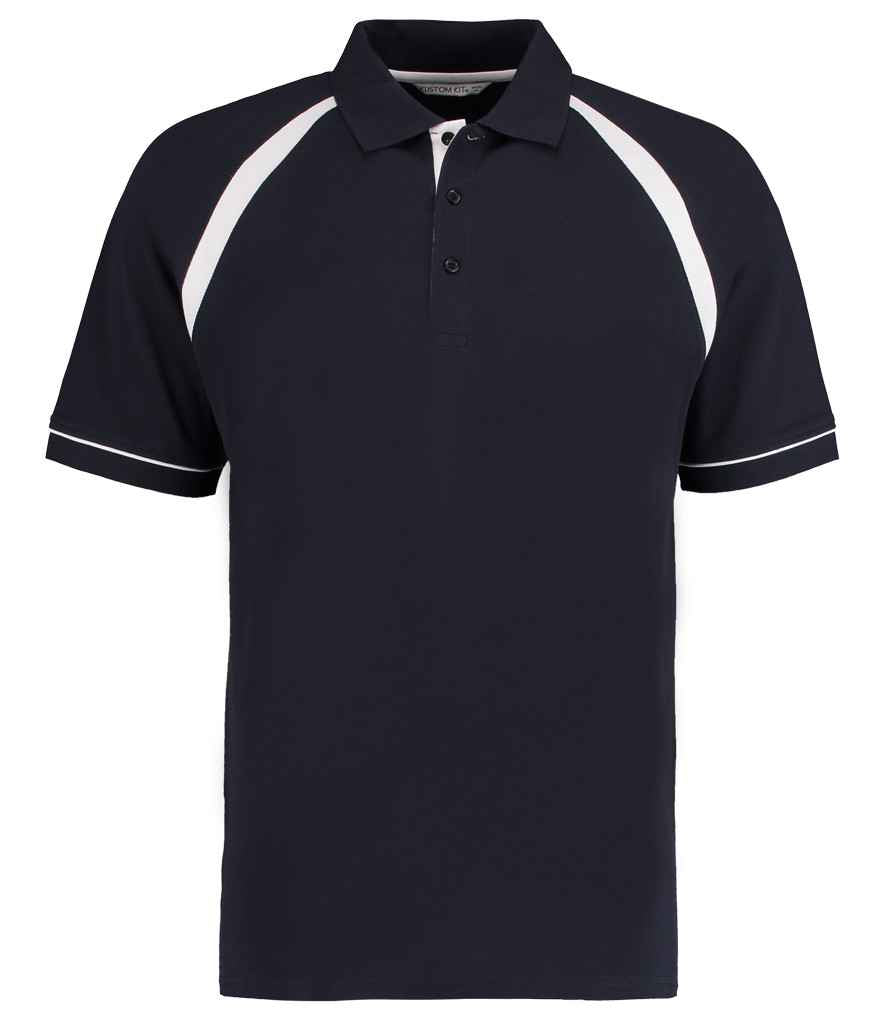 Kustom Kit Oak Hill Cotton Piqué Polo Shirt Navy/White