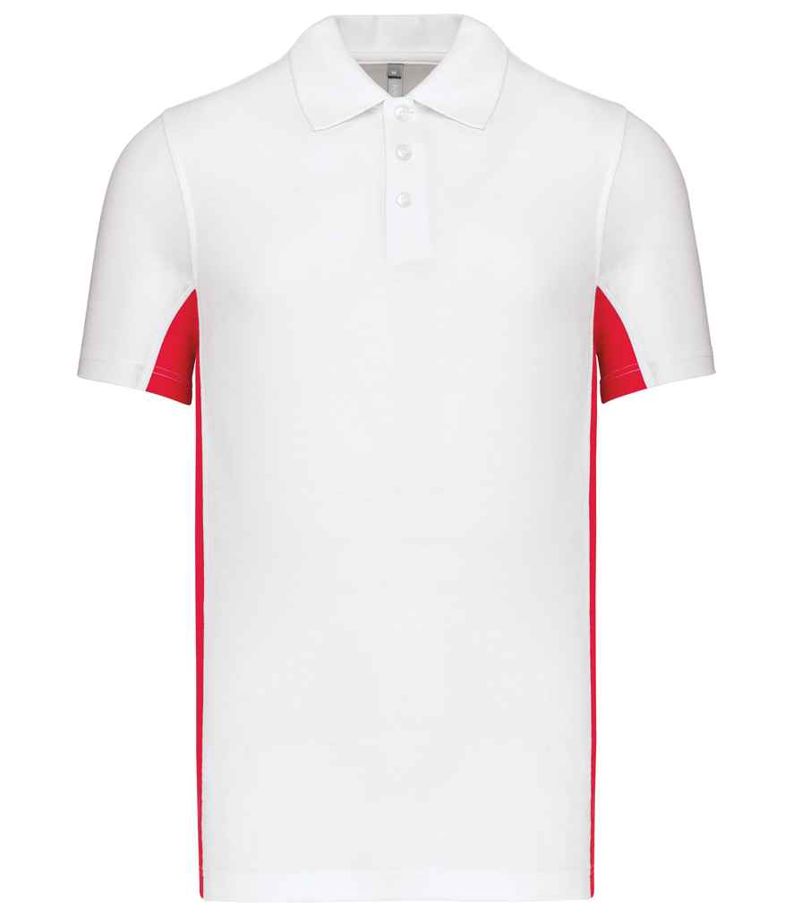 Kariban Flag Poly/Cotton Piqué Polo Shirt White/Red