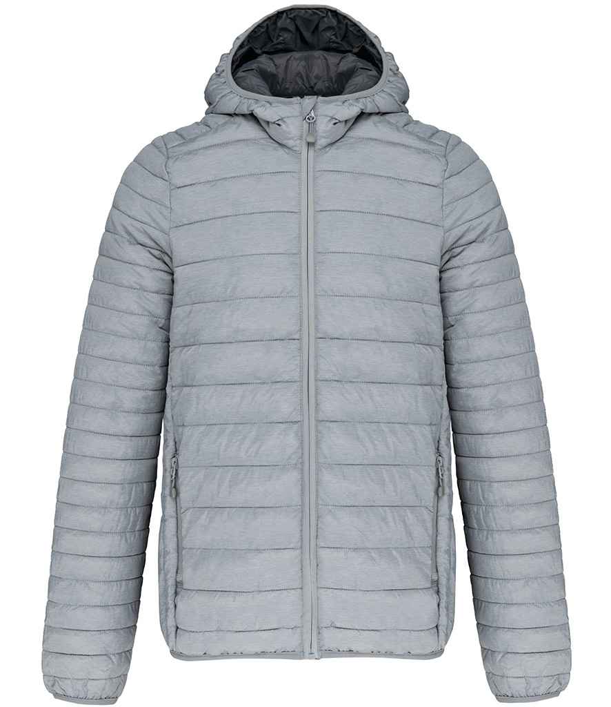 Kariban Lightweight Hooded Padded Jacket Marl Silver