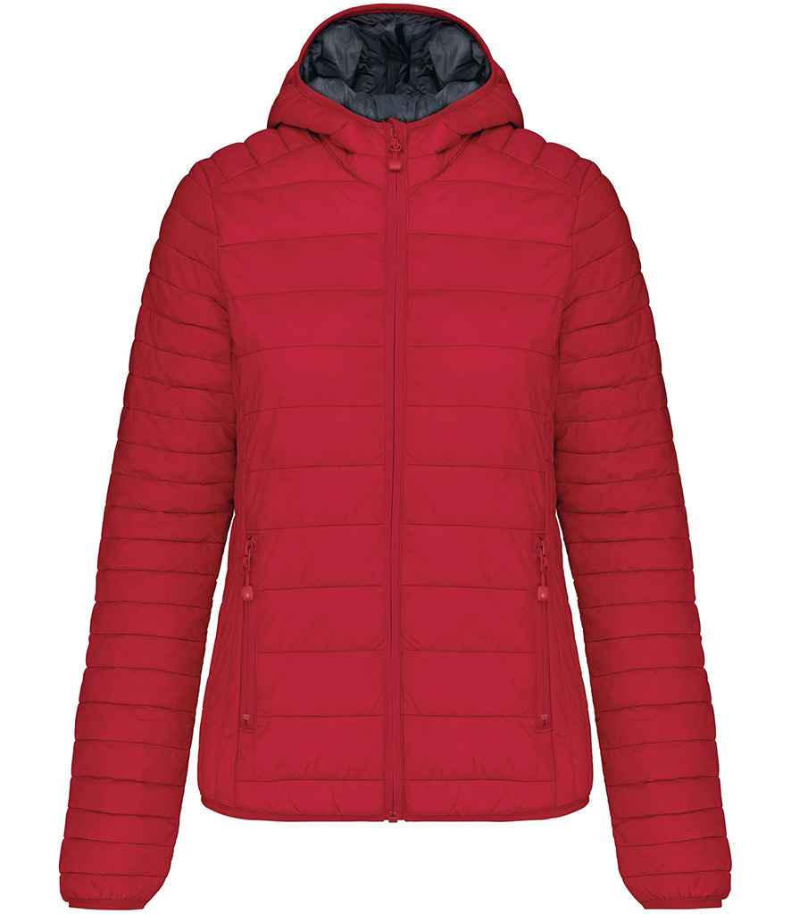 Kariban Ladies Lightweight Hooded Padded Jacket Red