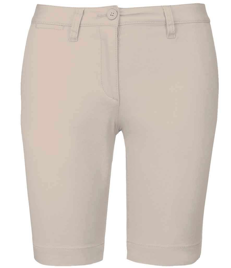 Kariban Ladies Chino Bermuda Shorts Beige